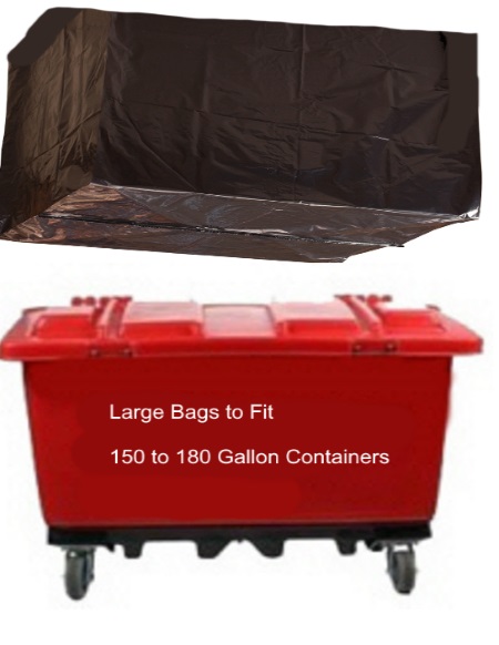 150 to 180 Gallon Bag, 3.0 Mil BLACK Container Liner  UVI- 35 per roll